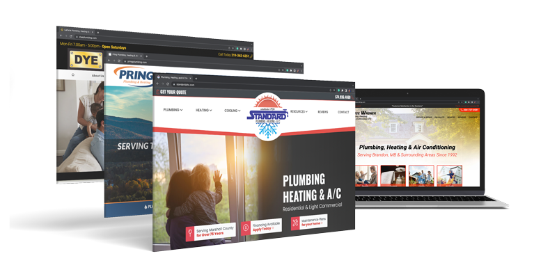 Red Barn Media Group plumbing website design examples